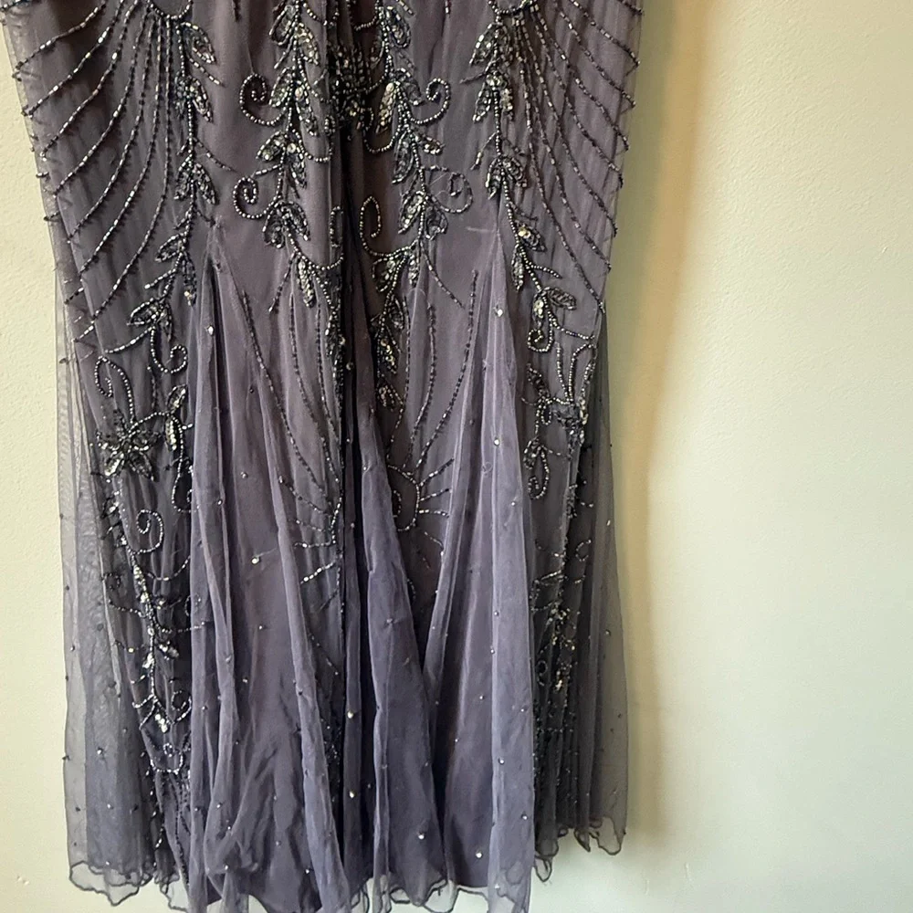 Pisarro Nights Gray Sequin Embellished Gown - Picture 2 of 5
